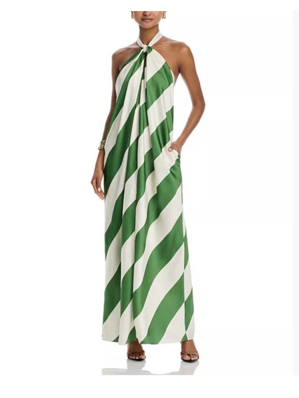 Ronny Kobo Women's Green Halter Chantell Maxi Dress Size S $450